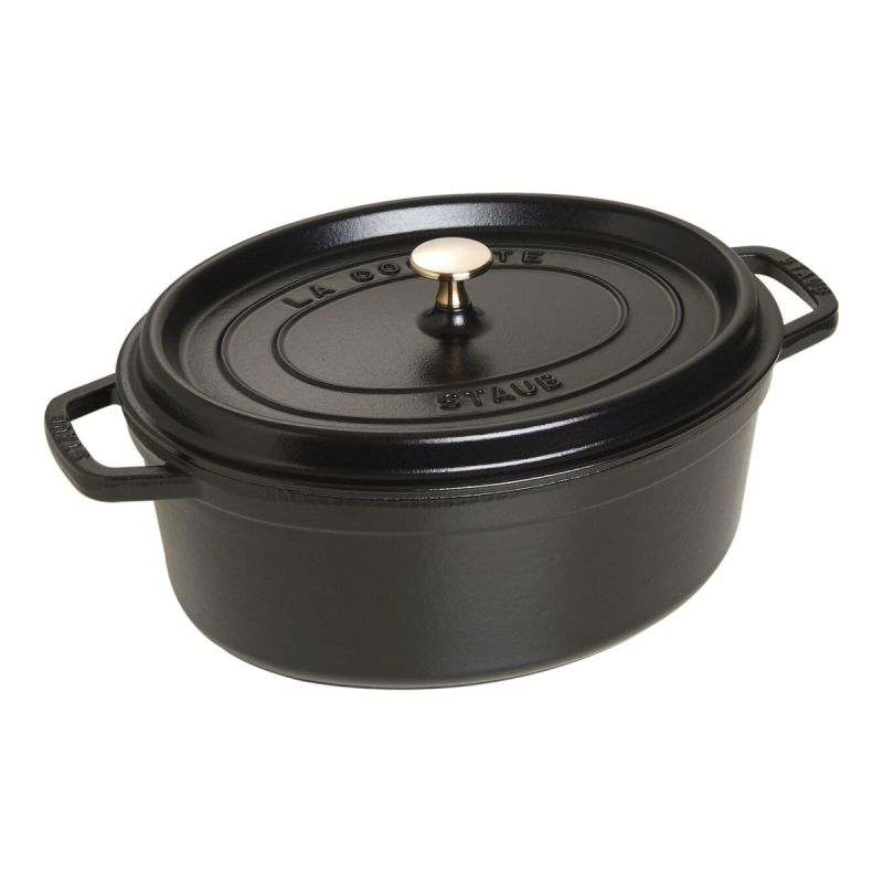 Staub braadpan Cocotte , ovaal 31 cm - zwart