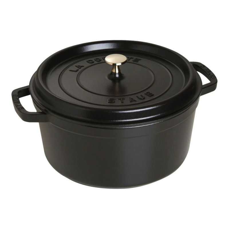 Staub braadpan Cocotte , rond 28 cm - zwart