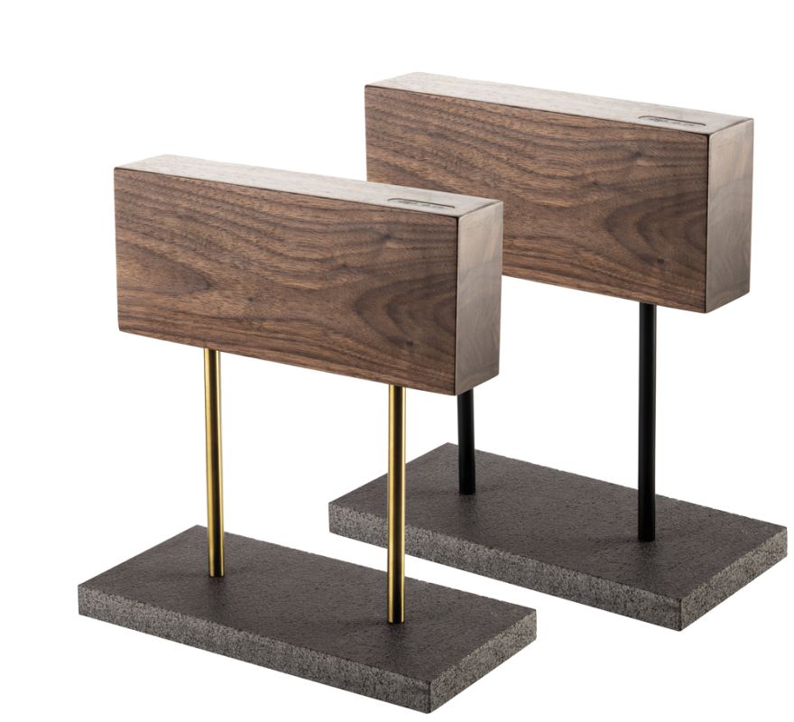 Style de Vie Magnetisch messenblok Walnoot met natuurstenen voet