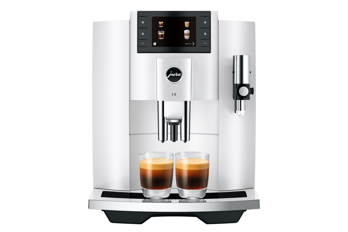 JURA volautomatische koffiemachine bonen E8 Piano White (EC)