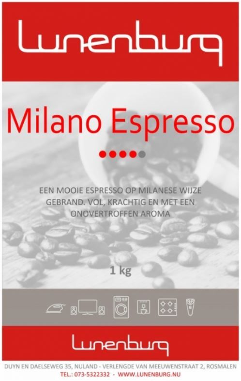Lunenburg koffiebonen Milano Espresso 1 KG