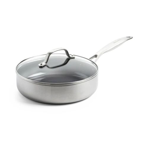 GreenPan Stoofpan Geneva 24 cm met deksel - voorkant